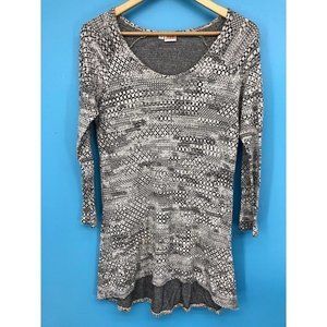 Tianello Womens Gray Top Half Sleeve Hi Lo Livia Tunic Small